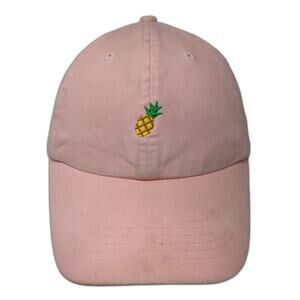 Carbon Elements Baseball Cap Pink Yellow Slideback OS Embroidered Pineapple Hat